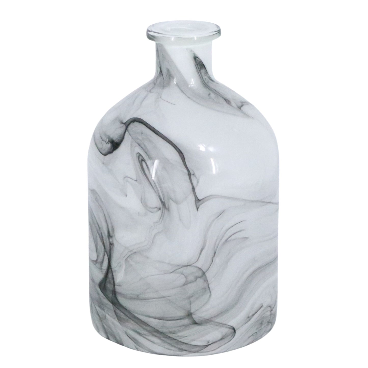 Black and White Marble Swirl Vase